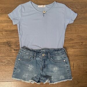 Denim Blue  Shorts and top for girls Size 10/12
